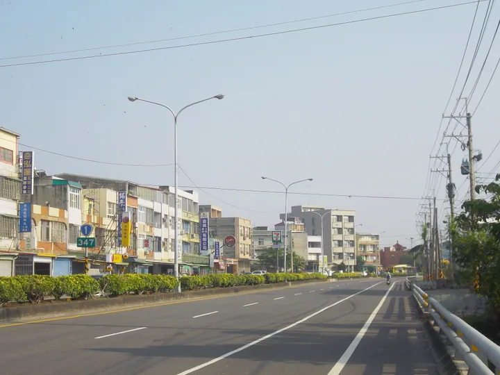 Shops and street along Provincial Highway 1 in Hunei District