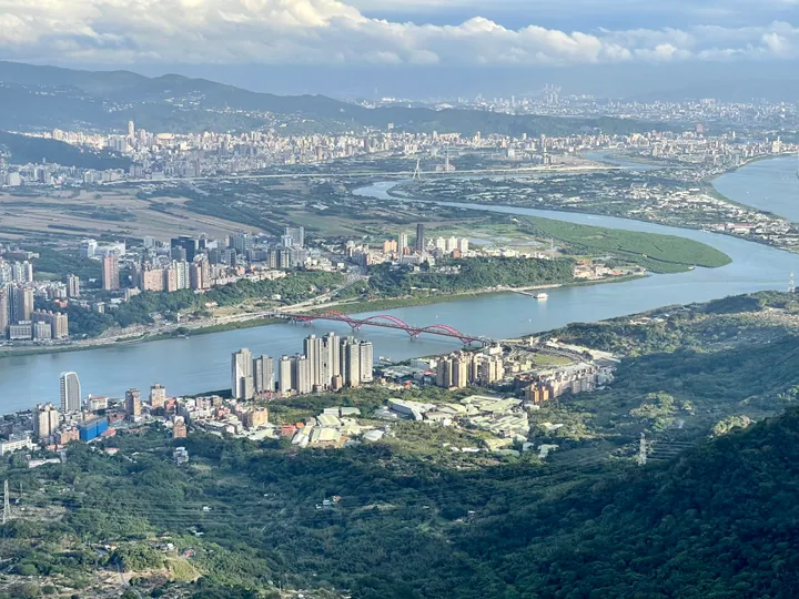 Aerial cityscape of Wugu District, New Taipei