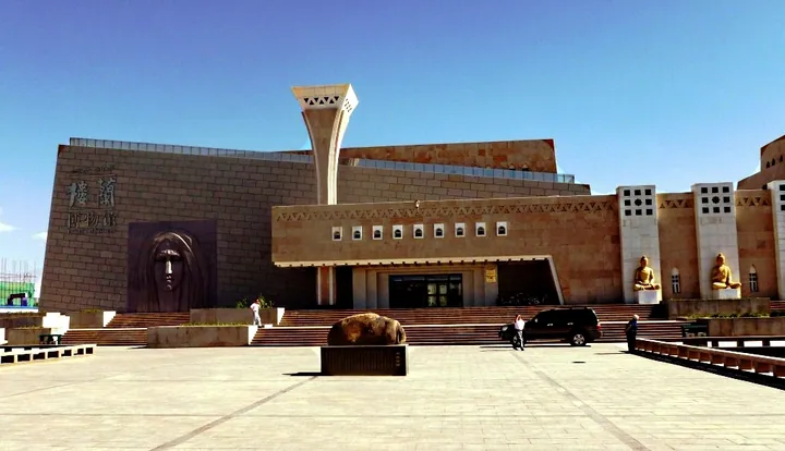 Exterior of the Loulan Museum with its sculptural facade