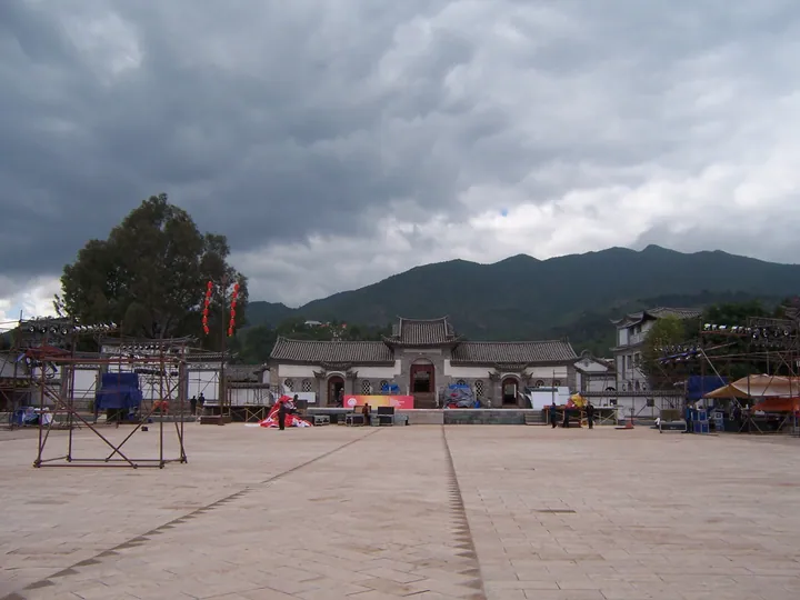 Historic gate building on the town square in Guanglu ancient town
