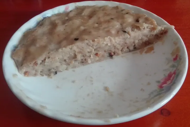 Wedge of steamed Hakka luo bo ban radish rice cake