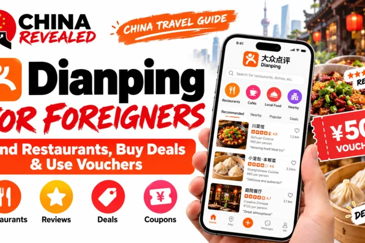 How to use Dianping in China – China Revealed travel guide showing how foreigners can find local restaurants, read reviews, discover food deals, buy discount vouchers, and explore Chinese cuisine.