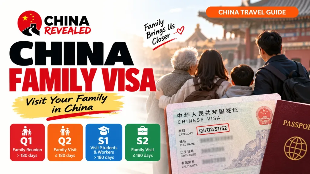 China family visa guide for foreigners – China Revealed guide covering Q1, Q2, S1 and S2 visas for family reunions, visiting relatives in China, visa applications, required documents, and length of stay.