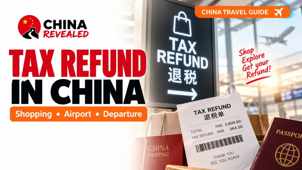 China tax refund guide for foreign tourists – China Revealed guide covering tax-free shopping, VAT refund eligibility, refund receipts, passport requirements, and how to claim tax refunds at Chinese airports before departure.