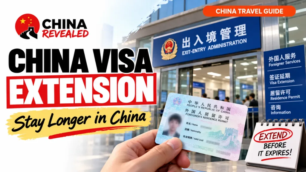 China visa extension guide for foreigners – China Revealed travel guide covering how to extend a Chinese visa, Exit-Entry Administration offices, required documents, residence permits, application procedures, and visa expiry deadlines.