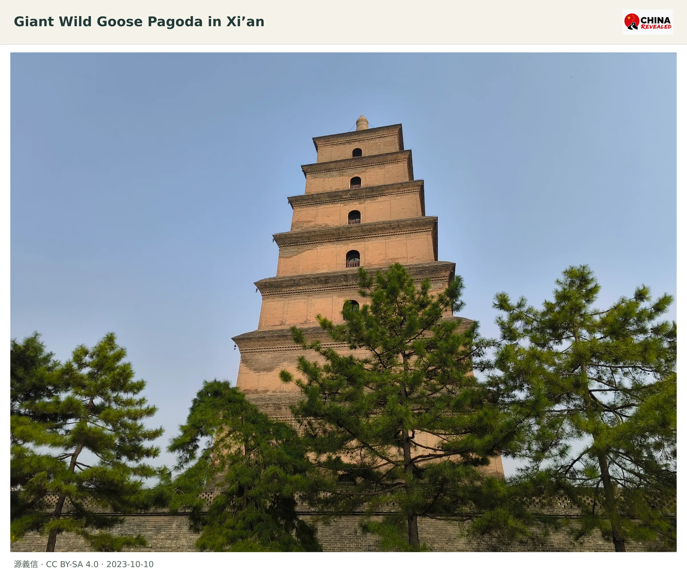 Giant Wild Goose Pagoda and its temple surroundings in Xi’an